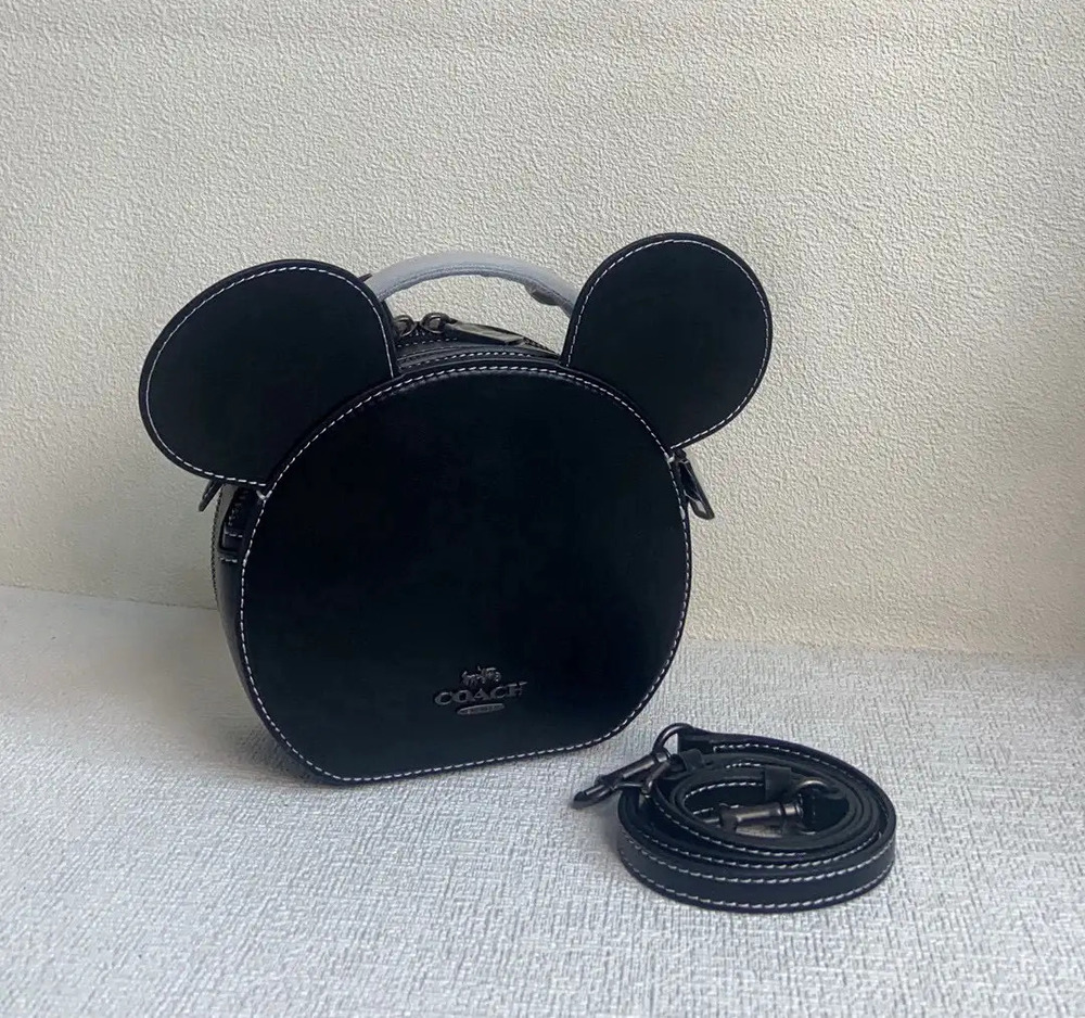 Coach Mickey Mouse Round Cake Bun Crossbody Bag - Picture 3 of 8